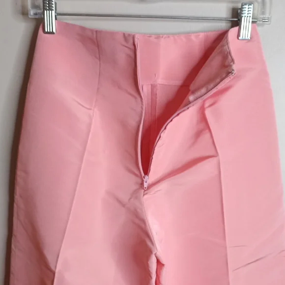 Greta Constantine Wide Leg Super High Waisted Long Structured Silk Trousers XS-S - Picture 8 of 12